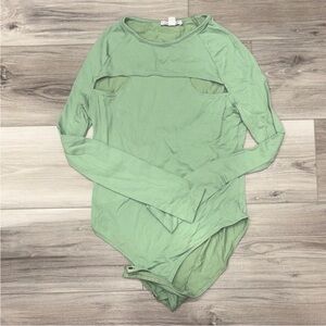 Topshop Mint Green Cutout Bodysuit